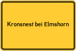 Place name sign Kronsnest bei Elmshorn