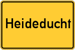Place name sign Heideducht, Holstein