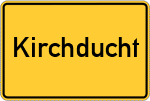 Place name sign Kirchducht, Holstein