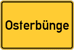 Place name sign Osterbünge, Holstein