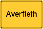 Place name sign Averfleth, Gemeinde Neuendorf bei Wilster
