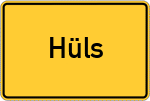Place name sign Hüls, Kreis Stormarn