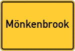Place name sign Mönkenbrook, Kreis Stormarn