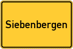 Place name sign Siebenbergen, Kreis Stormarn