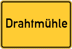 Place name sign Drahtmühle, Kreis Stormarn