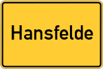Place name sign Hansfelde, Holstein