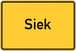 Place name sign Siek