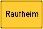 Place name sign Rautheim, Bahnhof