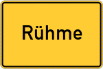 Place name sign Rühme