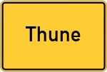 Place name sign Thune