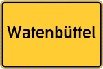 Place name sign Watenbüttel