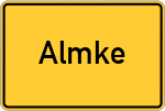 Place name sign Almke