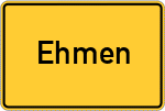 Place name sign Ehmen, Niedersachsen