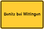 Place name sign Benitz bei Wittingen, Niedersachsen
