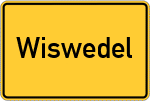 Place name sign Wiswedel, Niedersachsen