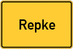 Place name sign Repke