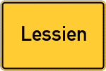 Place name sign Lessien