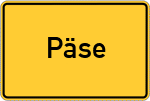 Place name sign Päse, Kreis Gifhorn