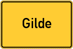 Place name sign Gilde
