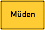 Place name sign Müden