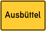 Place name sign Ausbüttel