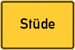 Place name sign Stüde