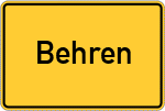 Place name sign Behren