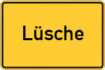 Place name sign Lüsche, Niedersachsen