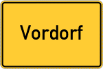 Place name sign Vordorf