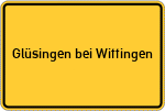 Place name sign Glüsingen bei Wittingen, Niedersachsen