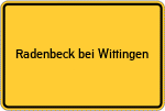 Place name sign Radenbeck bei Wittingen, Niedersachsen