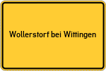 Place name sign Wollerstorf bei Wittingen, Niedersachsen