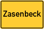 Place name sign Zasenbeck