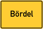 Place name sign Bördel