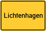 Place name sign Lichtenhagen, Kreis Göttingen