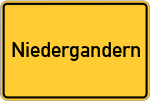 Place name sign Niedergandern