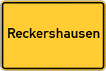 Place name sign Reckershausen, Kreis Göttingen