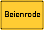 Place name sign Beienrode, Kreis Göttingen