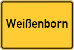 Place name sign Weißenborn, Kreis Göttingen
