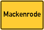 Place name sign Mackenrode, Kreis Göttingen