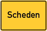 Place name sign Scheden