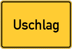 Place name sign Uschlag, Kreis Hann Münden