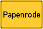 Place name sign Papenrode
