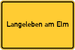 Place name sign Langeleben am Elm