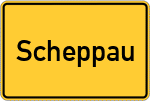 Place name sign Scheppau