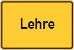 Place name sign Lehre