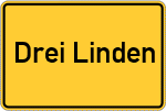 Place name sign Drei Linden