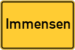 Place name sign Immensen, Kreis Einbeck