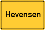 Place name sign Hevensen