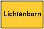 Place name sign Lichtenborn, Niedersachsen